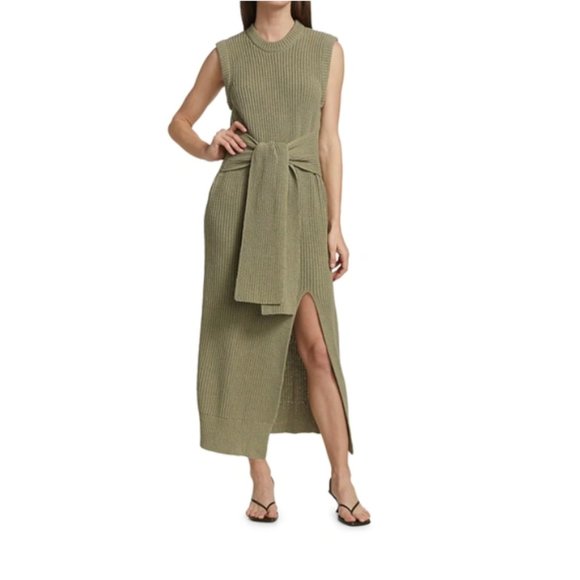 Jonathan Simkhai Dresses & Skirts - Jenae Waist Sash Sleeveless Boucle Midi Sweater Dress